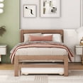 thumbnail image 7 of EBQOSK Modern Design Platform Bed Frame with 2 Drawers Walnut, 7 of 7