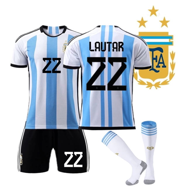 22 Argentina Soccer Jerseys Home No. 22 Soccer Jerseys Lautar W with socks 16(90-107cm)