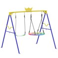 thumbnail image 6 of SPPTTY Swing Sets for Backyard 2 in 1 Multifunction Swing Set Outdoor for Kids Playground, Metal Swing Stand with 2 Adjustable Swings, 6 of 8