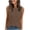 Brown, variant on Qiopertar Women's Casual Sleeveless Round Neck Blouse Solid Color Tops Basic Comfy Streetwear Fashion T-Shirt, Brown XS