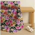 thumbnail image 4 of Soimoi Black Cotton Voile Fabric Leaves,Pink & Peach Rose Watercolor Print Fabric by The Yard 56 Inch Wide, 4 of 7