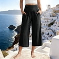 thumbnail image 2 of Women's Wide Leg Pants with Pockets High Waist Loose Sweatpants Casual Lounge Yoga Workout by Yigetop Black L, 2 of 7