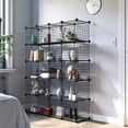thumbnail image 2 of Wire Cube Storage Organizer, 9-Cube Metal Storage Shelves Bookshelf, Stackable Modular Closet Organizer for Bedroom Living Room, Office, Storage Shelves,Black Plus Iron, 2 of 10