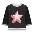 thumbnail image 4 of Horkkom T-Shirts Graphiques pour Femmes Été Imprimé Étoile Manches Courtes Chemises Décontractées Col Rond T-Shirts, Cadeaux pour Femmes m, 4 of 6