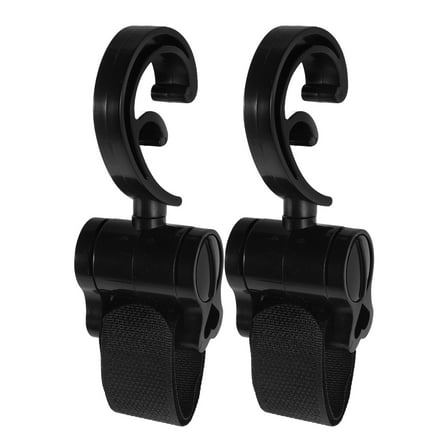 WHAMVOX 2pcs Stroller Hooks Rotatable Baby Stroller Hanging Clips Hook Mommy Stroller Hooks Stroller Clip Straps For Hanging Diaper Bags Grocery Shopping Bags