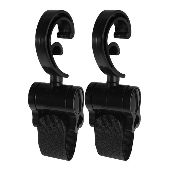 WHAMVOX 2pcs Stroller Hooks Rotatable Baby Stroller Hanging Clips Hook Mommy Stroller Hooks Stroller Clip Straps For Hanging Diaper Bags Grocery Shopping Bags