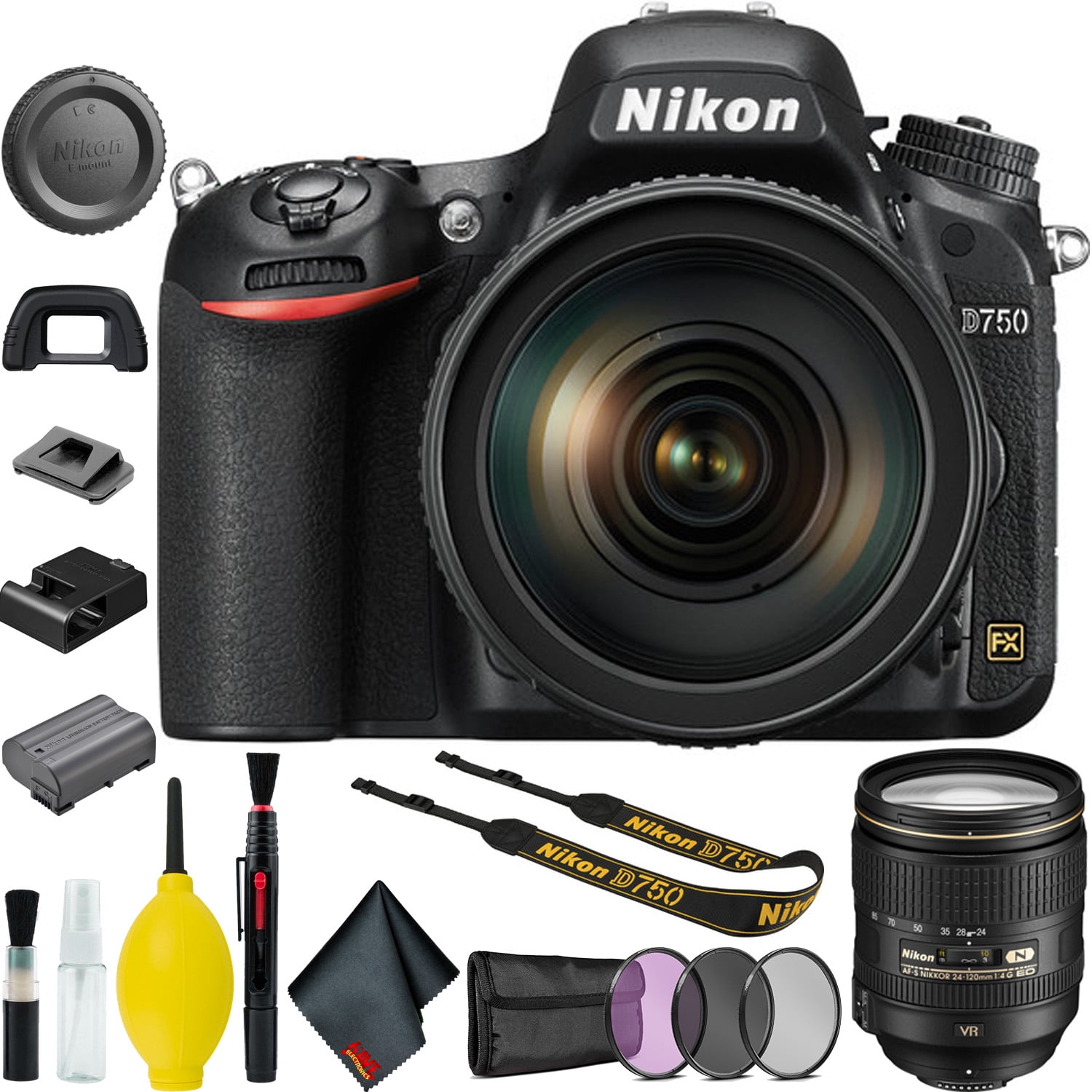 Nikon D750 DSLR Camera with 24120mm Lens Basic Bundle