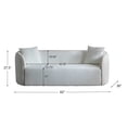 thumbnail image 4 of Coral 82 Inch Curved Sofa Three Seater Living Room Couch for Apartments Bedrooms and Home Offices White, 4 of 9
