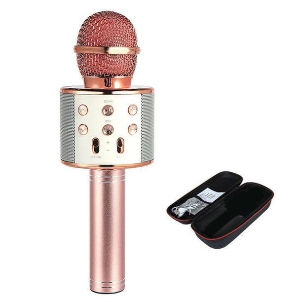 WS858 Micrófono de Karaoke Inalámbrico Bluetooth Grabación de Canto Entrevistas o Kids Home KTV Party Micrófono de Mano kenally EL2224-05B