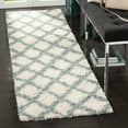 thumbnail image 4 of SAFAVIEH Dallas Jerrie Geometric Shag Area Rug, Ivory/Seafoam, 6' x 6' Round, 4 of 10