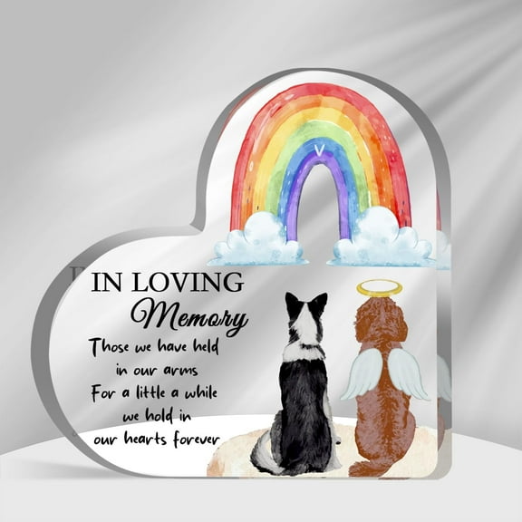 Pet Memorial Gifts, Sympathy Gift for Loss of Dog Cat, Pet Memorial Acrylic, Rainbow Bridge Decorations, Condolences Gifts for Pet Loss Remembrance Keepsake