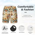 thumbnail image 3 of Yiaed 70s Hippie Style Print Mens Swim Trunks Bathing Suit Compression Liner Beach Swim Shorts Swimwear Quick Dry Zipper Pocket No-Chafing Board Short-Medium, 3 of 6