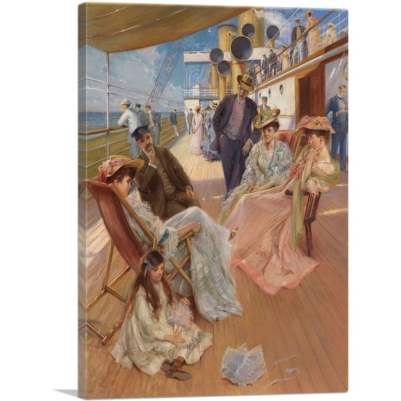 ARTCANVAS The Cruise Canvas Art Print by Fernand Toussaint - Size: 12" x 8" (0.75" Deep)