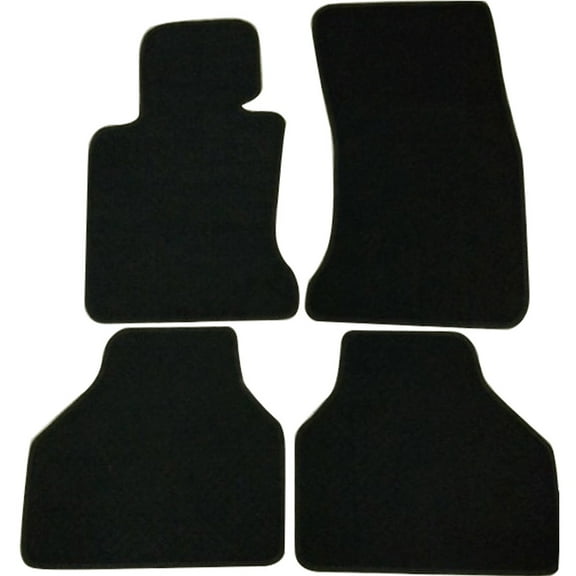 Ikon Motorsports Nylon Front Rear Floor Mats Liners Fits 2004-2009 BMW E65 7-Series 4Dr, OE Factory Style Carpet Black 4pcs