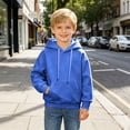 thumbnail image 5 of Gubotare Toddler Boys Hooded Sweatshirts Boys Hoodie Pullover Popular Casual Long Sleeve Comfortable Winter Wear for Children 3T 4T (Blue,3-4 Years), 5 of 7