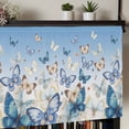 thumbnail image 5 of Blue Ombre Butterfly Rod Pocket Curtain Valance, Pastoral Farmhouse Butterflies Farmhouse Window Valance for Living Room, Bedroom, Kitchen 54"W x 18"L, 5 of 9