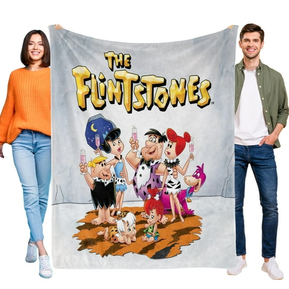 Throw Blanket for The Flintstones Bed Couch Soft Warm 30x40 Inch Flannel Blanket for Kids Boys Girls Gifts Home Decor