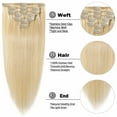 thumbnail image 3 of Benehair 100% Real Remy Human Hair Extensions Clip In 7 Pieces Full Head Invisible Soft Straight Women 8A Auburn #30, 3 of 9