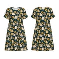 thumbnail image 3 of Bixox Robe d'Été à Manches Courtes pour Femmes Robe Ample Longueur Genou avec Poches-Ours Tournesol, 3 of 7