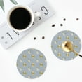 thumbnail image 5 of Pofeuu Baby Elephant Giraffe Print Leather Coasters Set of 6, Round Cups Mugs Mat Pad for Home Kitchen Heat Resistant Drink Coasters,Round Shape, 5 of 7