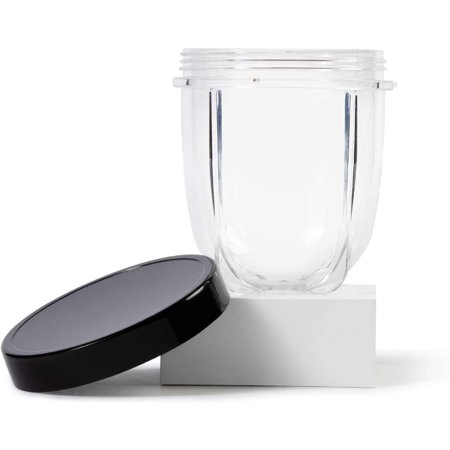 Magic Bullet 12 oz Short Cup with Resealable Lid, Clear/Black