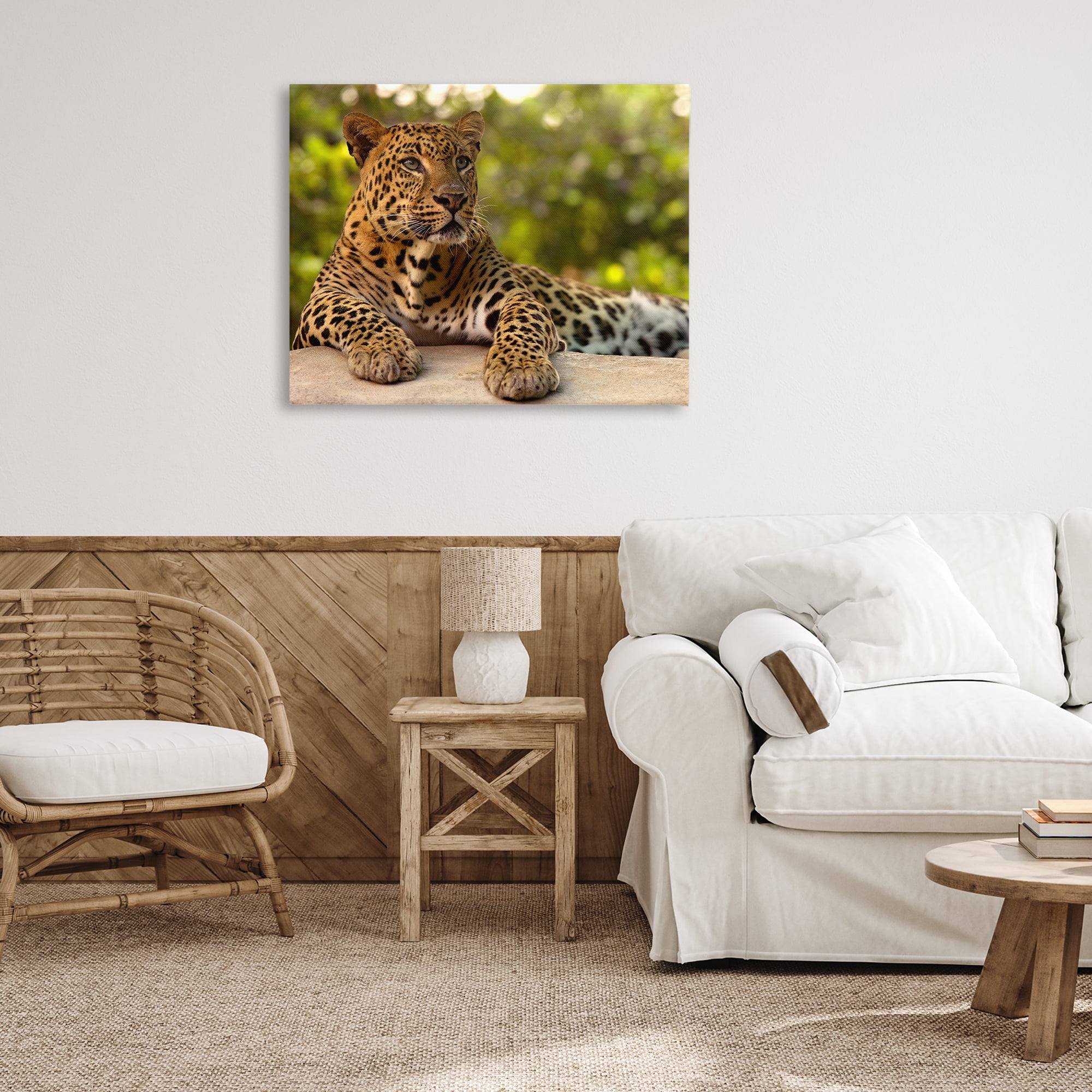 Leopard Gazing Relaxation Canvas Wall Art, design by MJ Photography