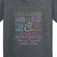 thumbnail image 4 of Inktastic Love the Lord Heart Mind Strength Youth T-Shirt, 4 of 5