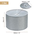 thumbnail image 2 of Uxcell 12"x12"x8" Linen Lamp Shades Assembly Drum Lampshades for Table Floor Lamps Gray, 2 of 6