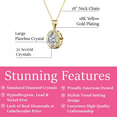 thumbnail image 2 of Cate & Chloe Mariah 18k Yellow Gold Plated Halo Pendant Necklace with Simulated Diamonds for Women, 2 of 10
