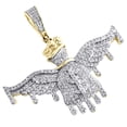 thumbnail image 4 of 10K Yellow Gold Round Diamond Money Bag Drip Pendant 1.30" Pave Charm 1/2 CT., 4 of 6