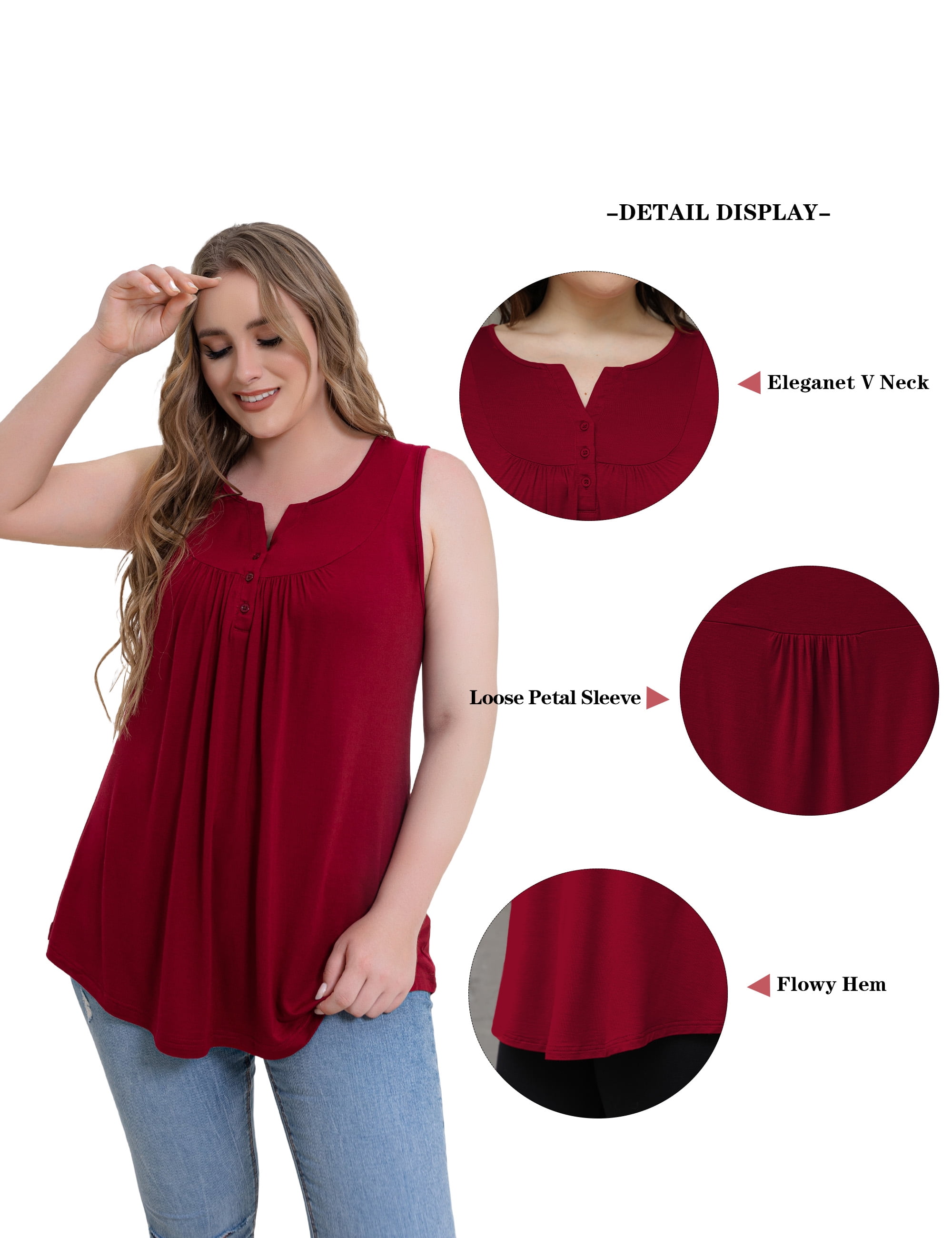 Womens Plus Size Tunic Tank Tops Sleeveless Casual Blouses m-4x