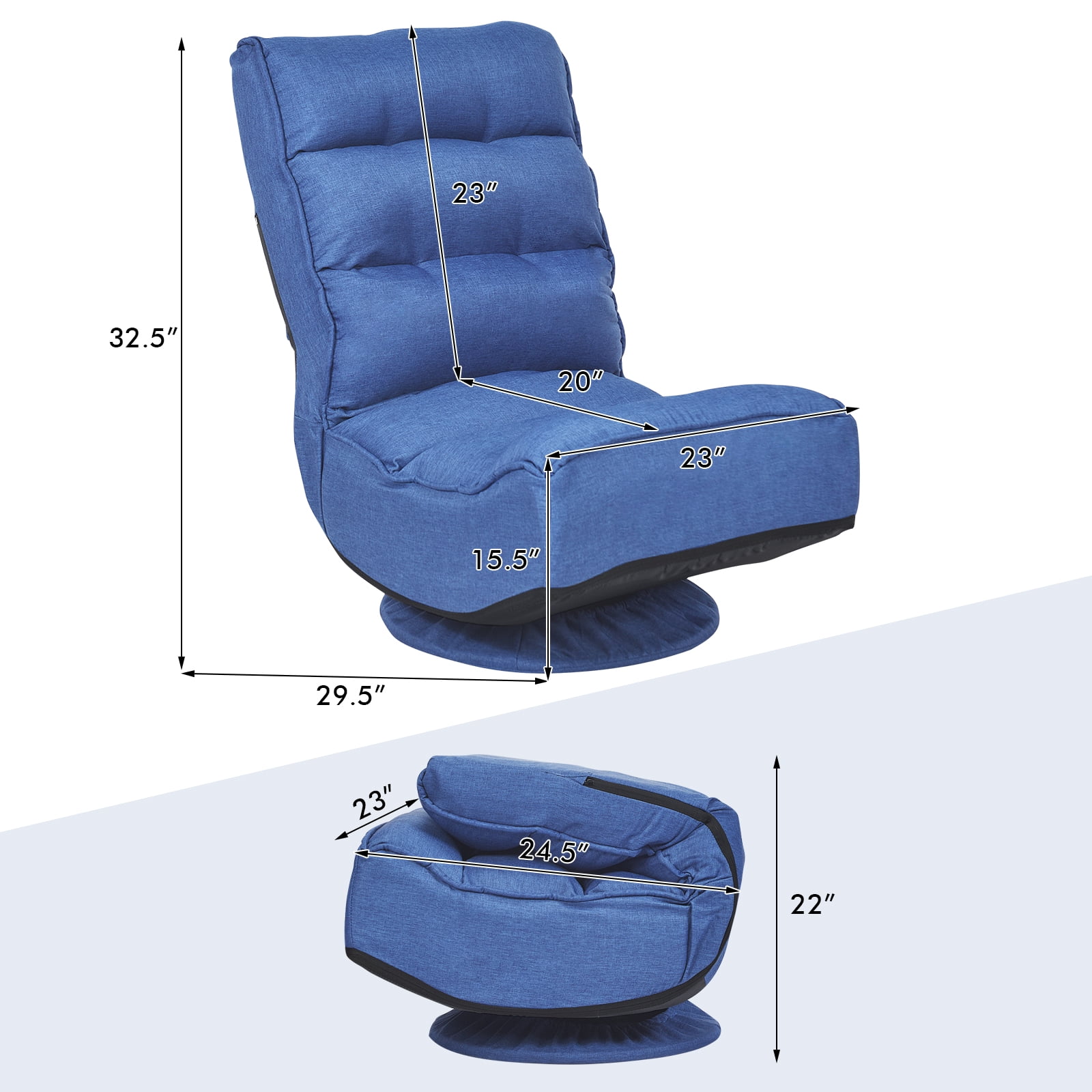 Giantex Rotatable Floor Chair, Foldable Floor Chair, Floor Seat Cushion, Lazy Sofa for Meditation, Yoga, Ideal for Home & Office