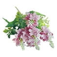 thumbnail image 2 of Pink 5-Head Artificial Gloriosa Bouquet - 32x14cm/12.59x5.51in Fake Flowers For Home Decor, Plastic Floral Stem for Wedding Table Centerpieces (A), 2 of 9