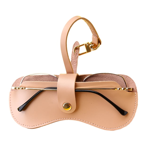 Bolsa de cuero suave portátil para colgar gafas, bolsa antipresión para colgar gafas de sol.