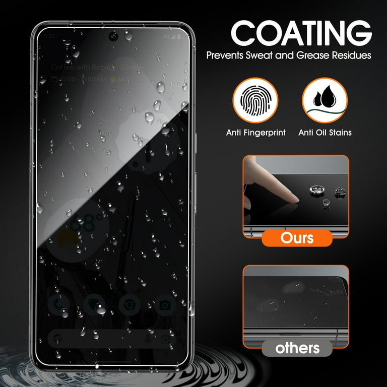 Vauki Privacy Screen Protector For Google Pixel 6a, Protective Glass, Pack Of 2, 9H Hardness Privacy Screen Protector, Privacy Anti-Spy, Bubble-Free, Scratch-Resistant, Privacy Screen Protector For