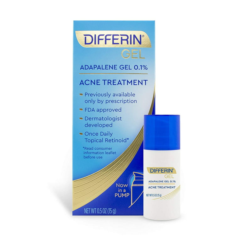 Differin Acne Treatment Gel, Retinoid Treatment for Face 0.1% 15g - Walmart.com