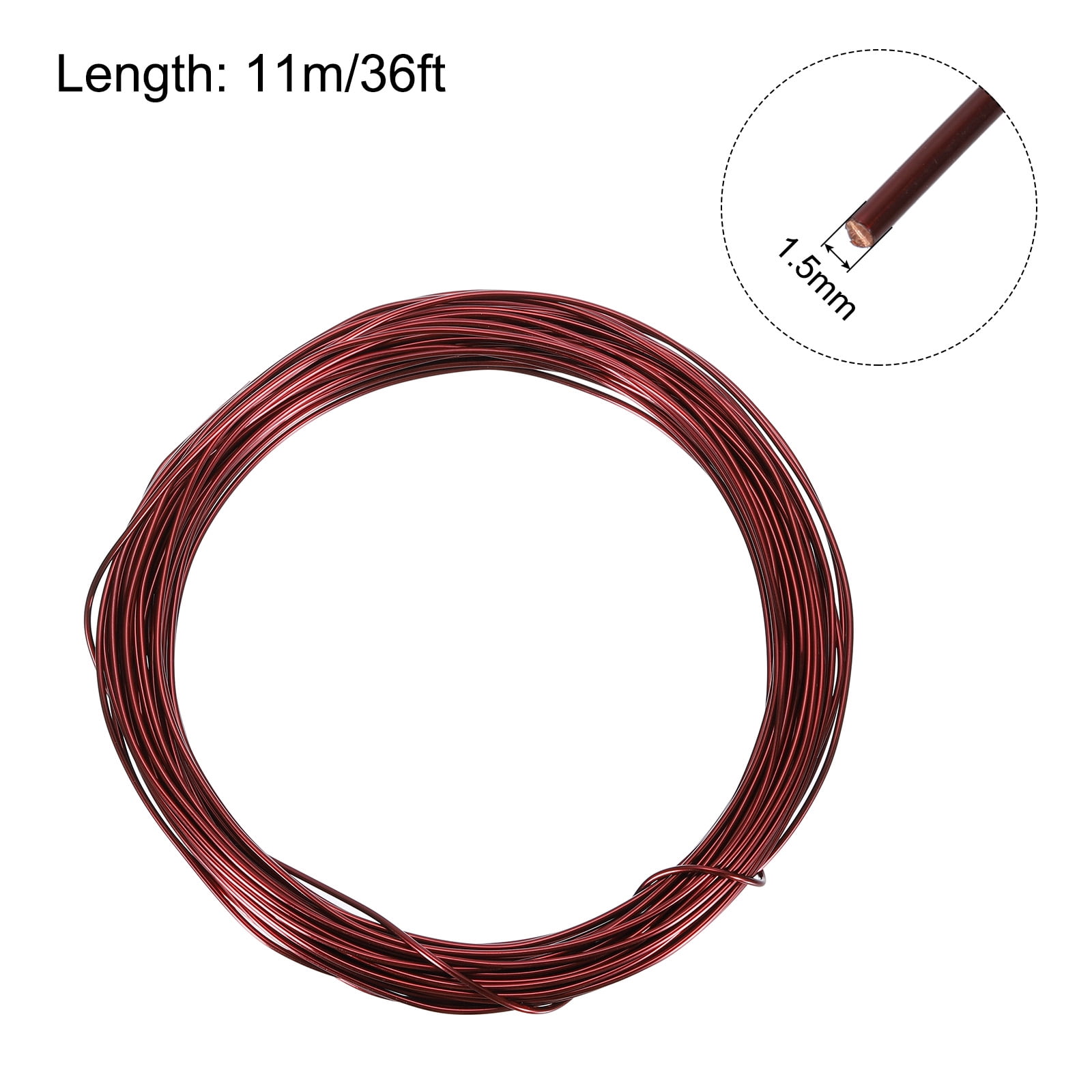 1.5mm Magnet Wire 36ft Enameled Copper Wire Enameled Magnet Winding Wire Coil 200g 130C for Transformers