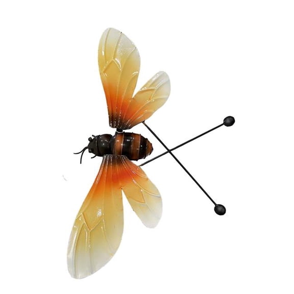 Esschert Design Bee Rocker Outdoor Garden Stake - 50" - Yellow and White