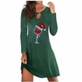 thumbnail image 1 of CEHVOM Robe Longue de Noël Aguichant pour Femmes avec Imprimé Verre de Vin, 1 of 3