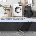 thumbnail image 6 of 2BK Backpack Laundry Bag,Laundry Backpack with Shoulder Straps and Mesh Pocket Nylon Backpack Clothes Hamper Bag with Drawstring Closure for College,Travel, Laundromat,Apartment. 13"x 29", 6 of 6