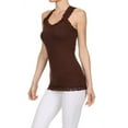thumbnail image 2 of Women's V-neck Racer Back Tank - Dark Brown, 2 of 4