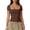 Coffee, variant on Women's Square Neck Short Sleeve Double-Layer Tops Basic Slim Fit Going Out T Shirt Green L
