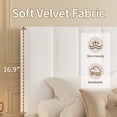 thumbnail image 3 of Velvet Upholstered Bed Frame with Adjustable Tufted Headboard, Platform Design, No Box Spring Required, Easy to Assemble, 3 of 12