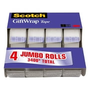 Scotch Gift Wrap Tape, Invisible, 0.75 in. x 850 in., 4 Dispensers/Pack