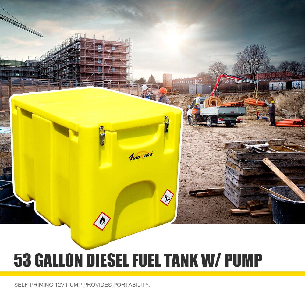 Portable Diesel Fuel Storage Tank 53Gallon Capacity and Pump Set 13