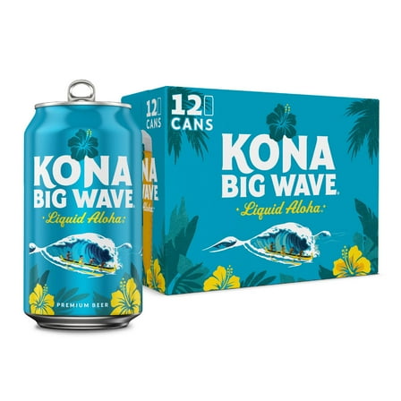 Kona Big Wave Premium Beer 12 pack 12 fl oz Aluminum Cans 4.4% ABV