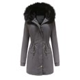 thumbnail image 1 of Winter Big Hair Collar To Overcome Women's Casual Jacket New Fleece-lined Thickened Cotton Coat Women's Large Size Cotton Clothes, 1 of 3