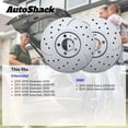 thumbnail image 3 of AutoShack Rear Brake Rotors for Chevrolet, Silverado 2500 HD 2011-2025, 4WD RWD V8 6.0L 6.6L - Coated Drilled & Slotted - Silver Matte Finish - TurboGuard - 14.17" (359.8 mm), 8-Lug, 3 of 5