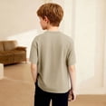 thumbnail image 7 of OGLCCG Boys Waffle Henley Shirts Short Sleeve Button up Crewneck T-Shirts Summer Solid Color Knit Basic Tees Tops for Kids 4-14 Years, 7 of 7