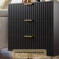 thumbnail image 6 of Luku Fluted 3 Drawer Dresser for Bedroom, Modern Nightstand with Deep Drawers, Chest of Drawers with Wide Top, Wooden Dresser Organizer, Side Table for Living Room, Hallway, Kids Room, 6 of 9